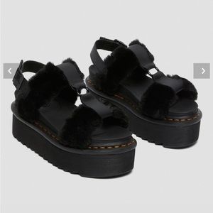 Fuzzy Francis Doc Marten platform sandals black size 6